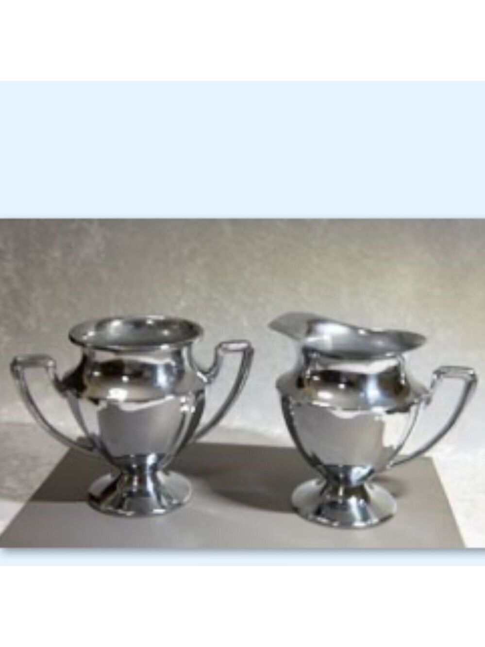 Vintage CHROME Sugar and Creamer Set PAIR